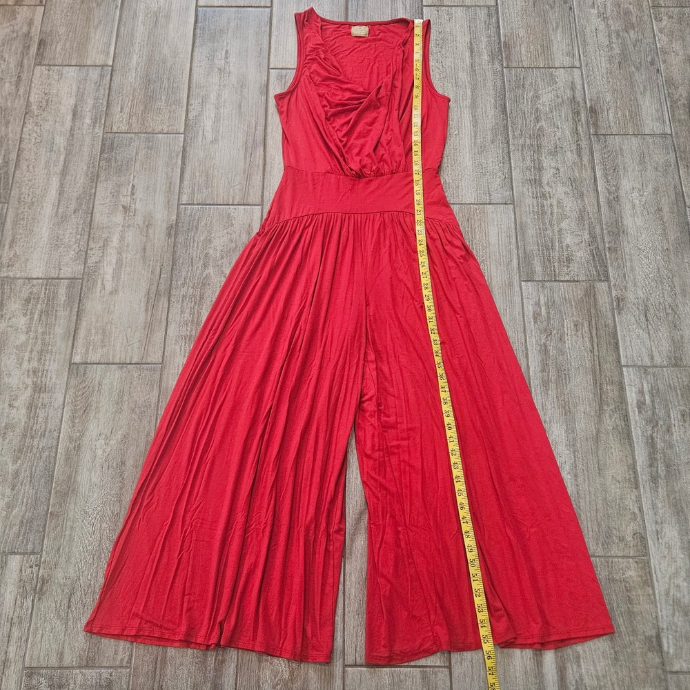 Free People Free-est Royale One Piece Size S Red Cowl Neck Wide Leg Boho Summer - Picture 6 of 12